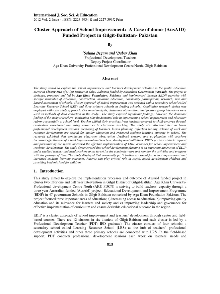 Cluster Approach (EDIP) | Education Reform | Teachers