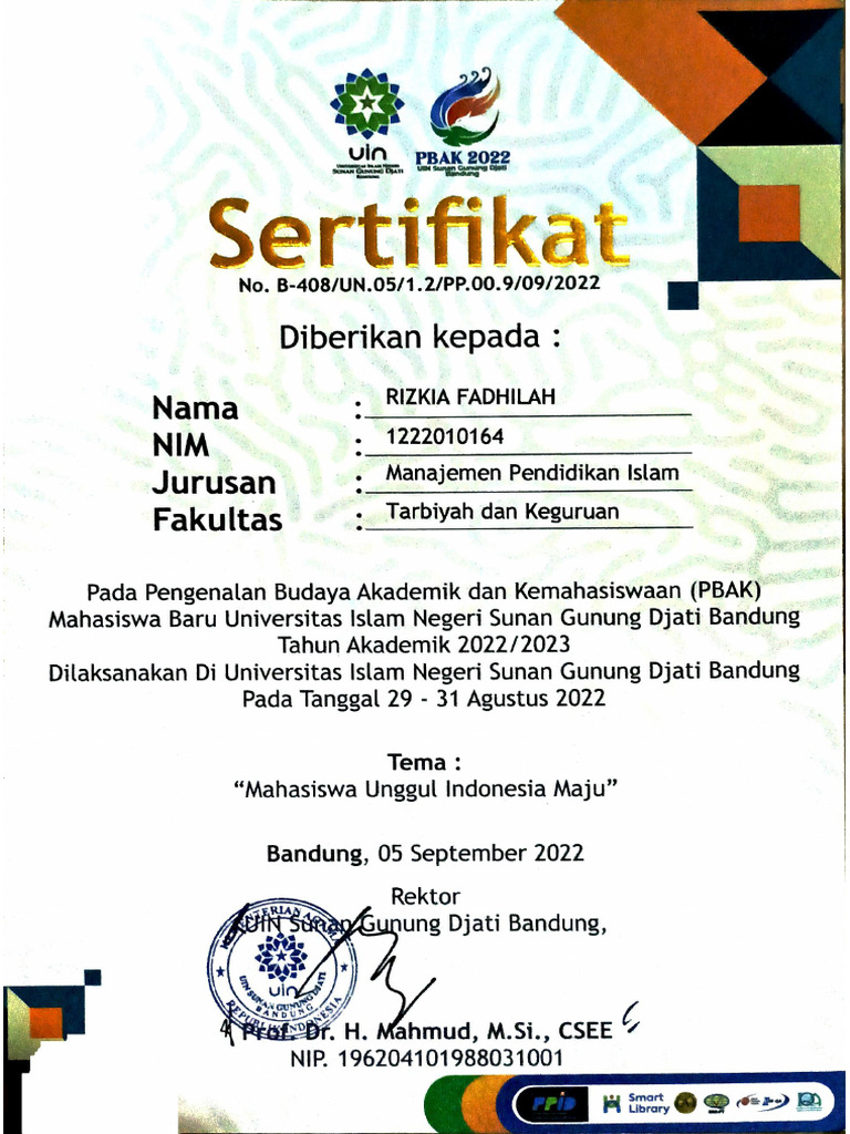 Sertifikat PBAK (1) | PDF
