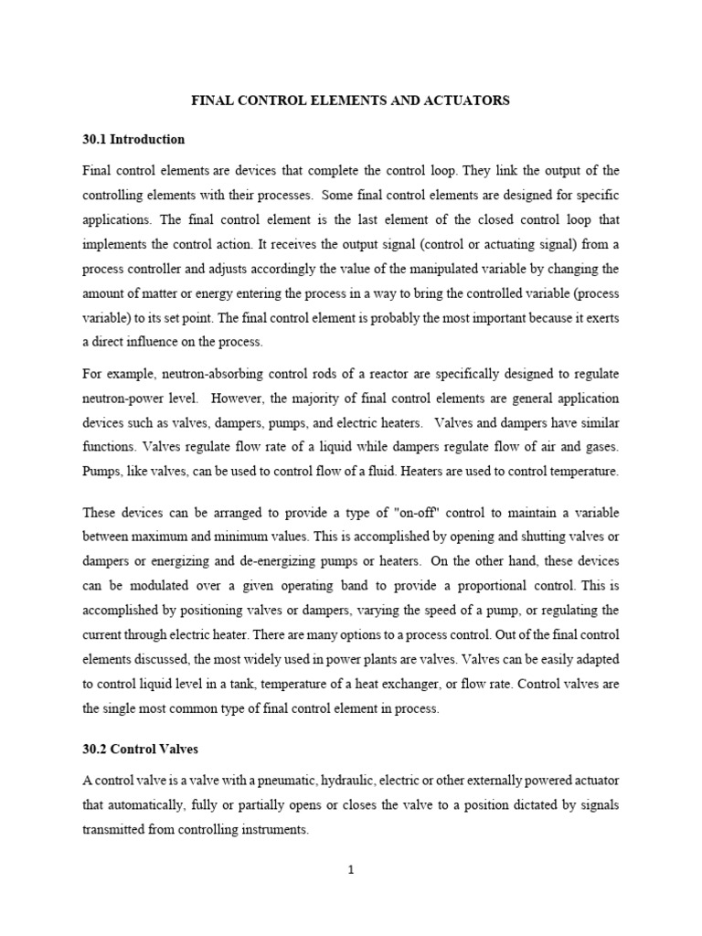 Final Control Elements and Actuators | PDF | Valve | Actuator