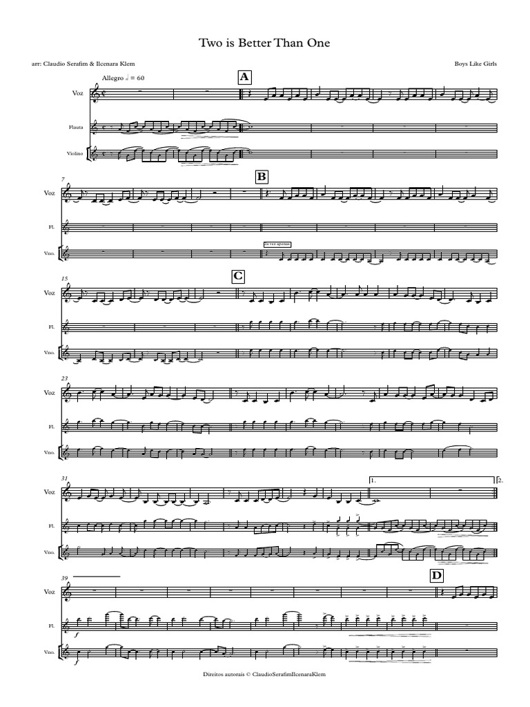 Two Is Better Than One - Partitura Completa | PDF