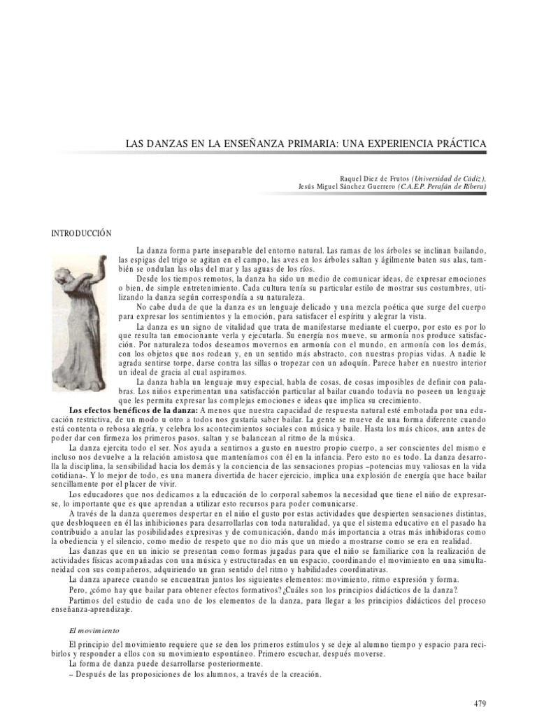 Danza en Educación Primaria | PDF | Bailes | Ritmo