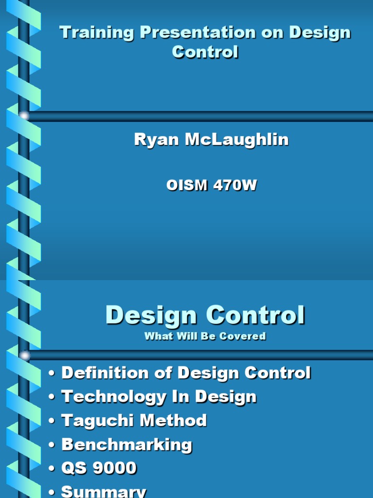 Training Presentation On Design Control: Ryan Mclaughlin | PDF ...