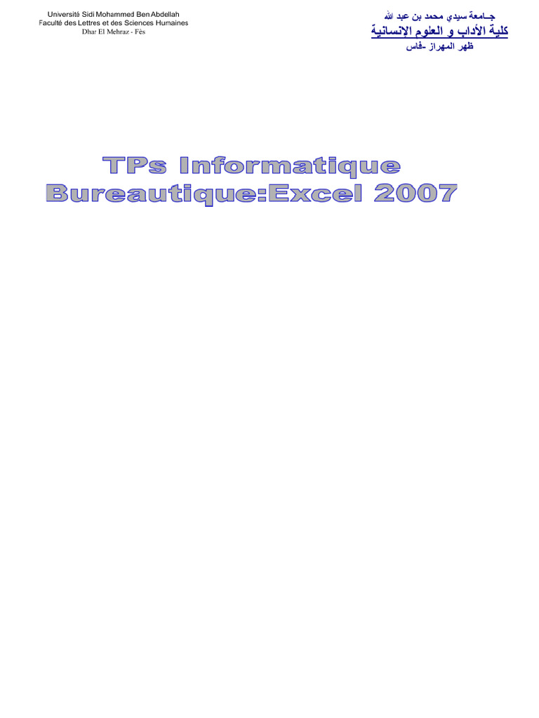 Tp Excel Debutant_avance.docx | PDF | Microsoft Excel | Taxe sur la ...