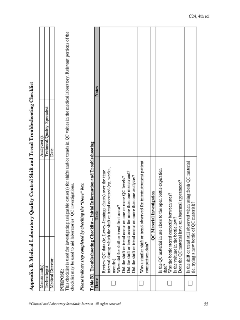 Checklist de Troubleshooting | PDF | Standard Deviation | Calibration