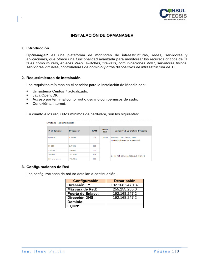Centos 7 - Instalación de OpManager | PDF