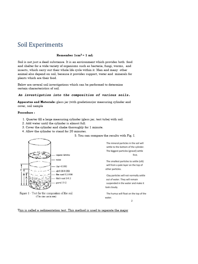 Soil Experiments_1 (1) | PDF | Soil | Clay