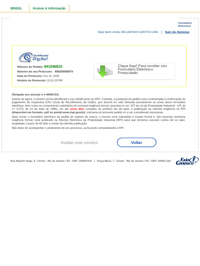 Formulário Eletrônico | PDF
