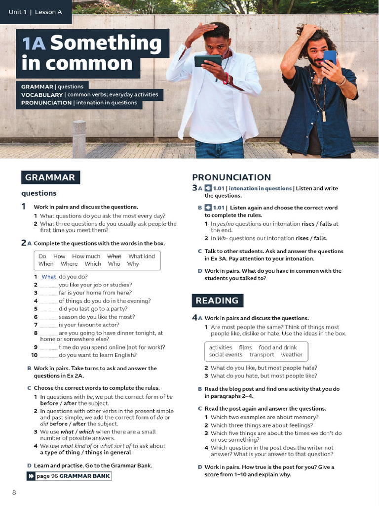 Unit 1 - Speakout A2+ | PDF