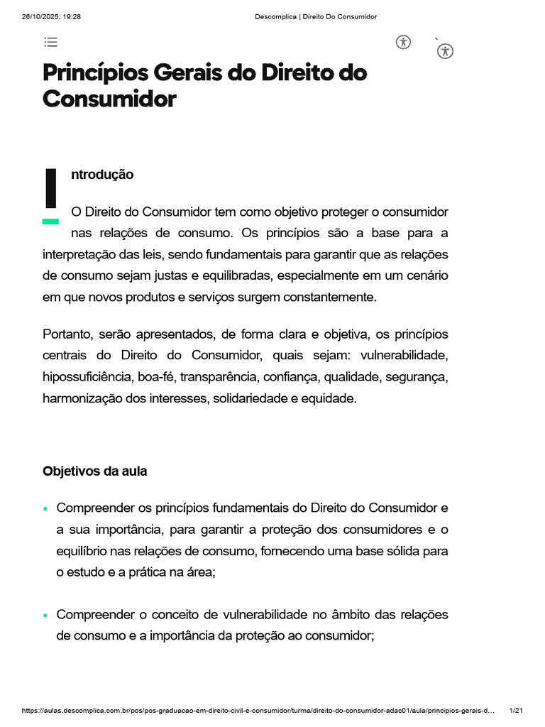 Descomplica _ Direito Do Consumidor - Princípios Gerais Do Direito Do ...