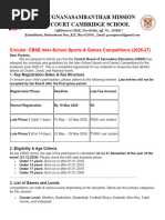 CBSE Clusters 2026-27 | PDF | Sports