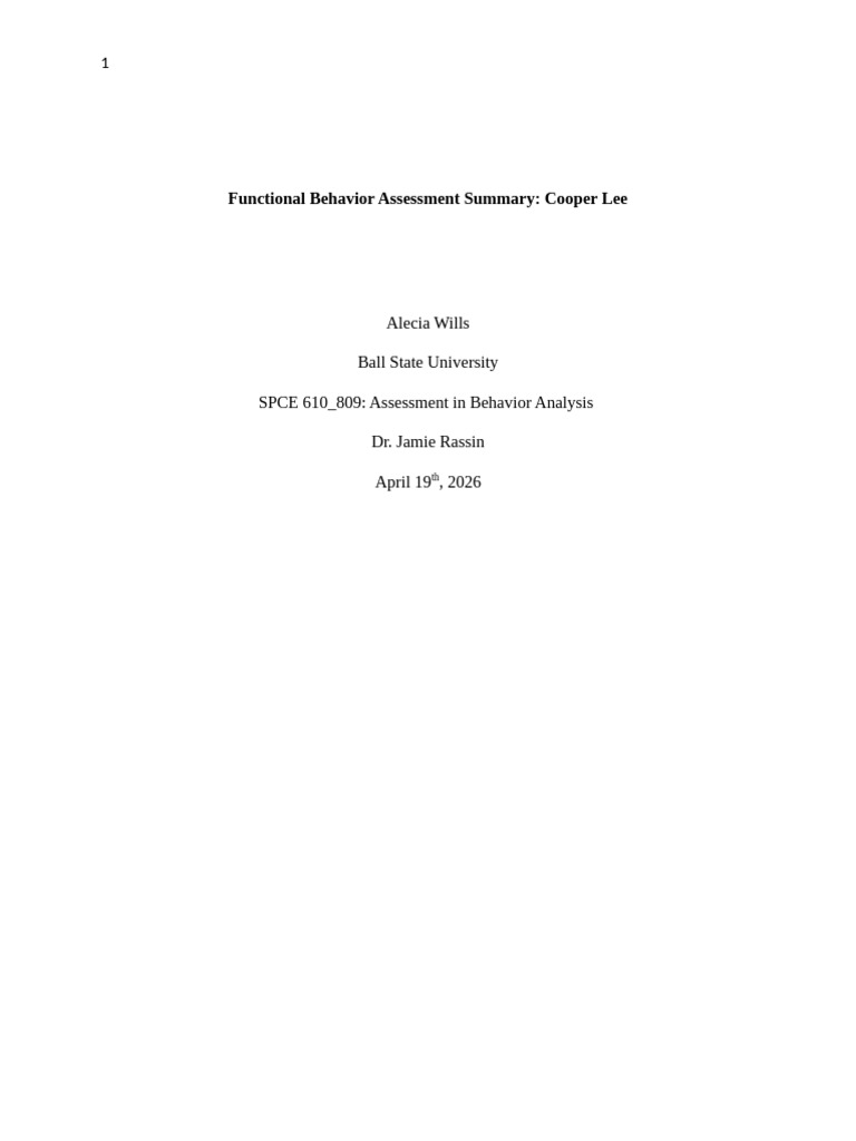Assessment summary | PDF | Reinforcement | Caregiver