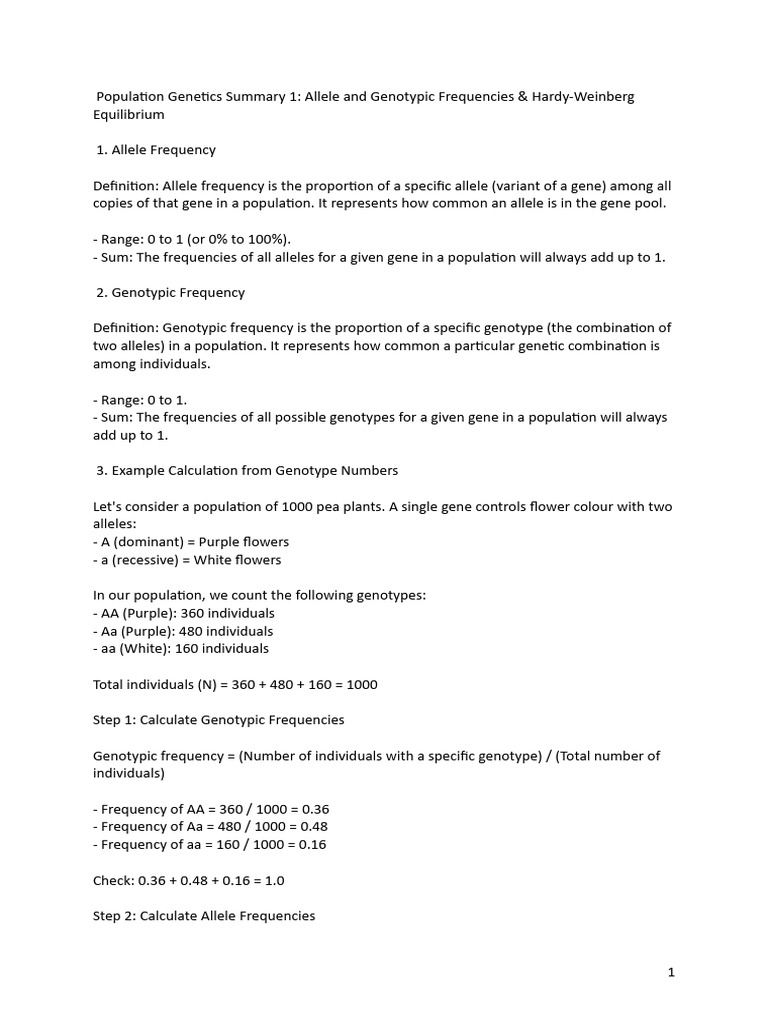 Hardy Weinberg Equilibrium 1 | PDF | Genotype | Biological Evolution