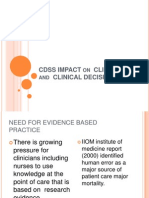 Cdss Impact On Clinicians and Clinical Decisions