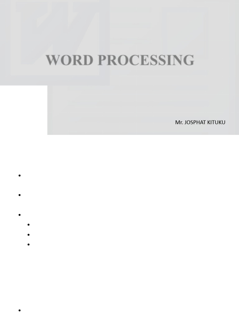 WORD PROCESSING | PDF | Microsoft Word | Software