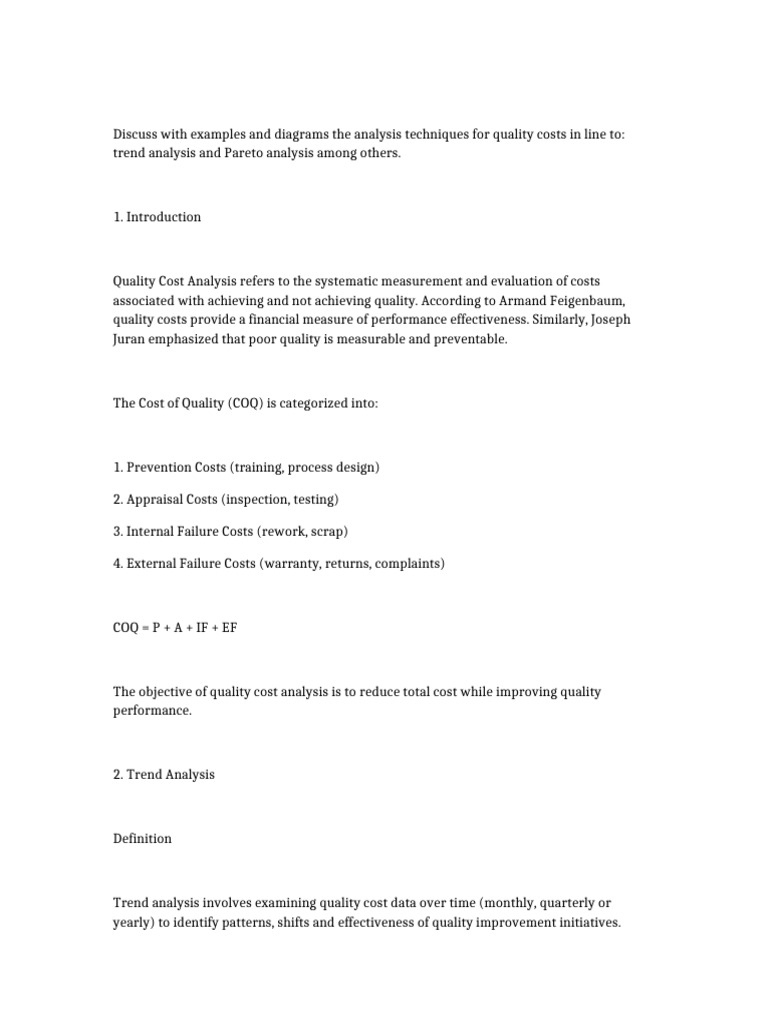 Quality Cost Analysis Full Version | PDF