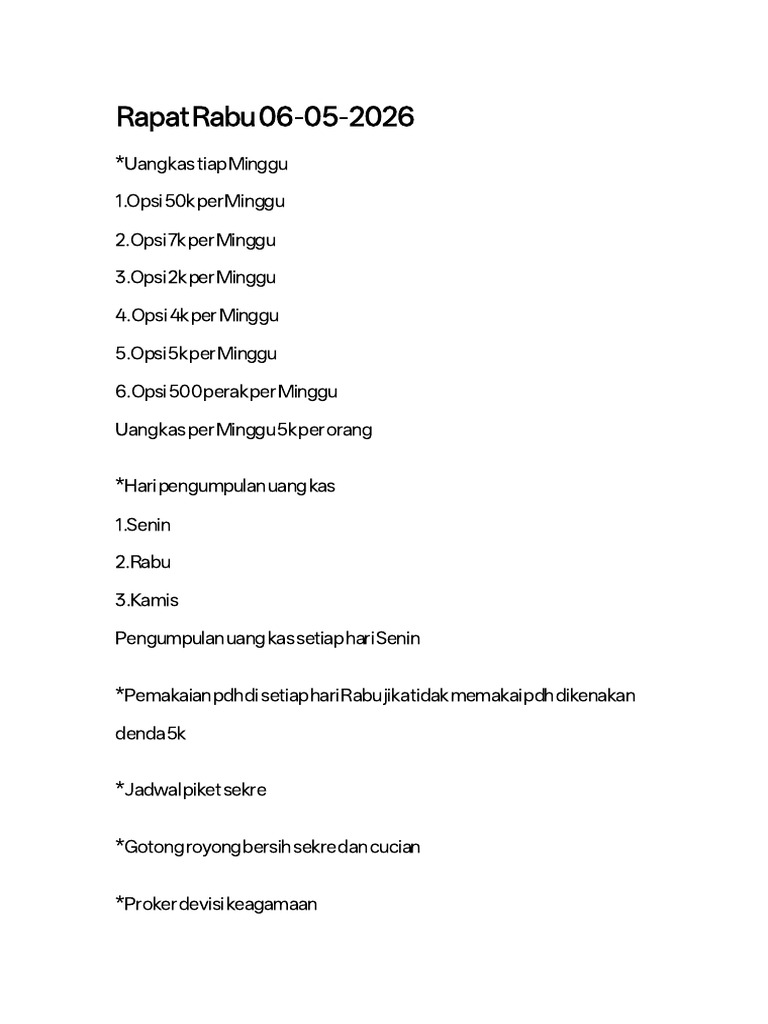 Rapat Rabu 06-05-2026 | PDF