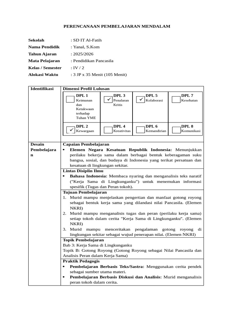 MODUL AJAR MATEMATIKA KELAS 4 BAB 3 | PDF