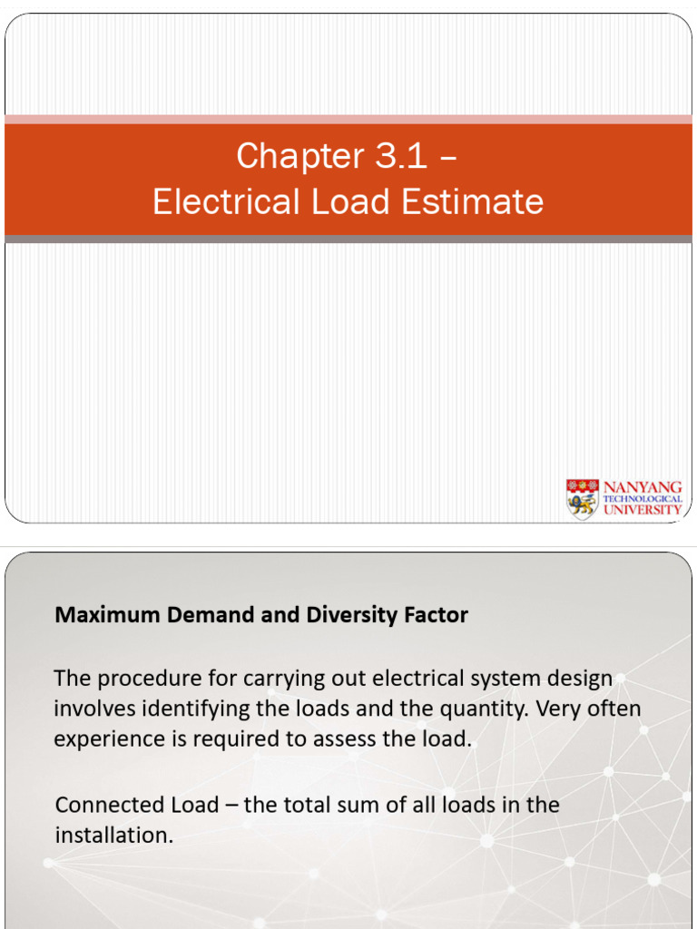 Chapter 3.1 Electrical Load Estimate - 2024 | PDF | Demand ...