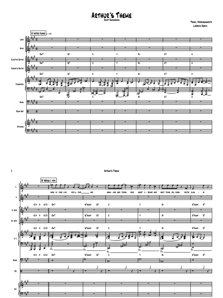 01 - Partitura Completa - Arthur's Theme | PDF | Chordophones | Celtic ...