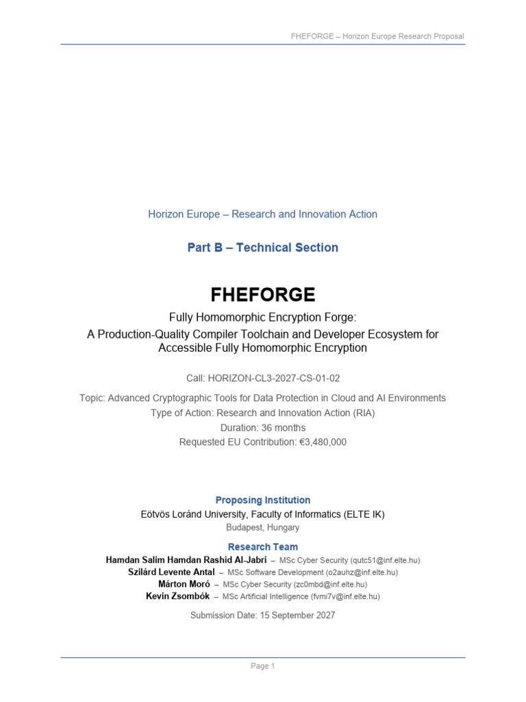 FHEFORGE Research Proposal 1 | PDF | Computing | Computer Programming