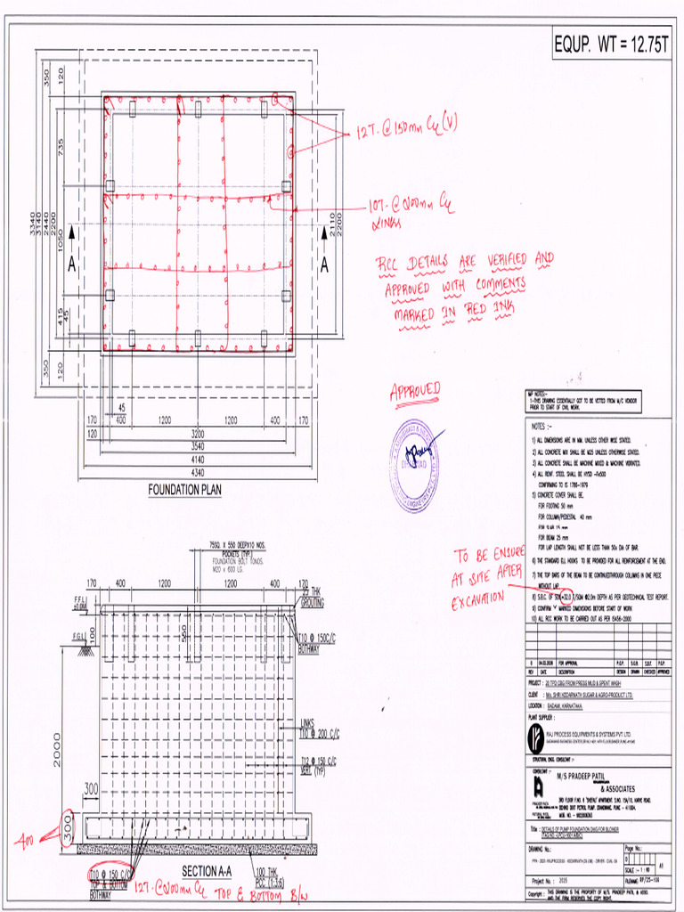 Pump Foundation Dwg for Lpcu | PDF