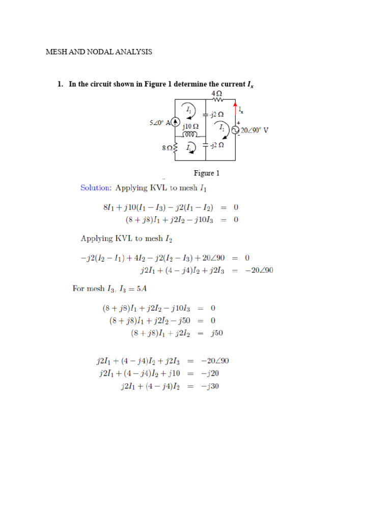 MESH AND NODAL ANALYSIS | PDF | Electrical Network | Computer Engineering