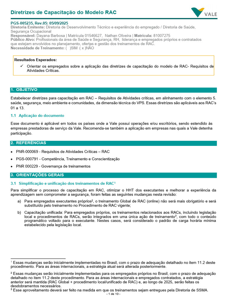 PGS - 005235 - Diretrizes de Capacitação Do Modelo RAC - Rev05 | PDF ...