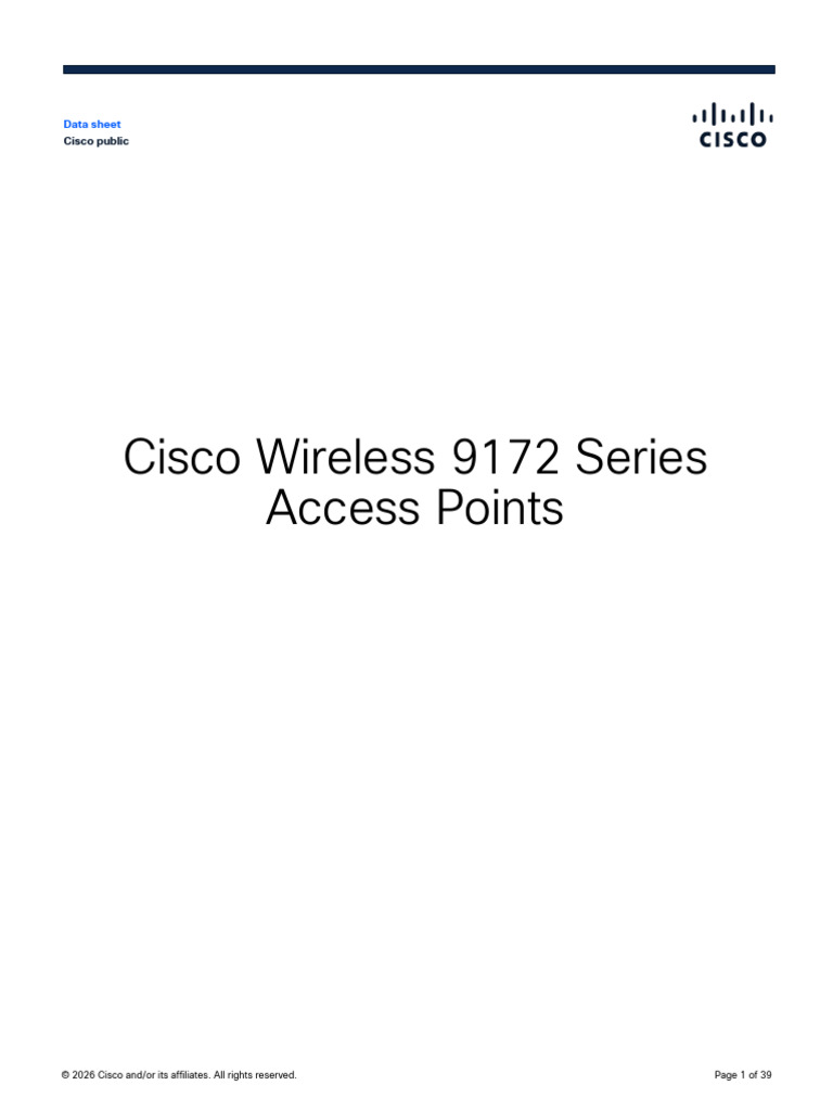 Wireless 9172 Series Access Points Ds | PDF