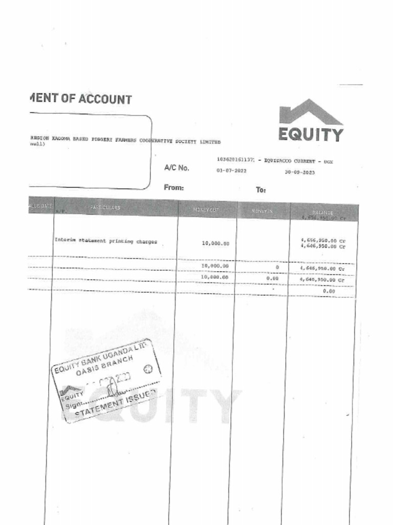 COOP BANK STATEMENT | PDF