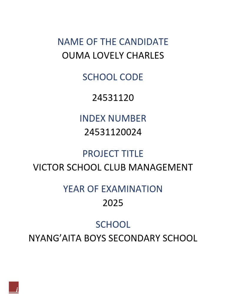 Victory School Management Club System | PDF | Databases | Microsoft Access
