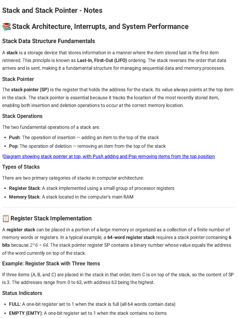 Studley AI - Stack and Stack Pointer | PDF | Operating System ...