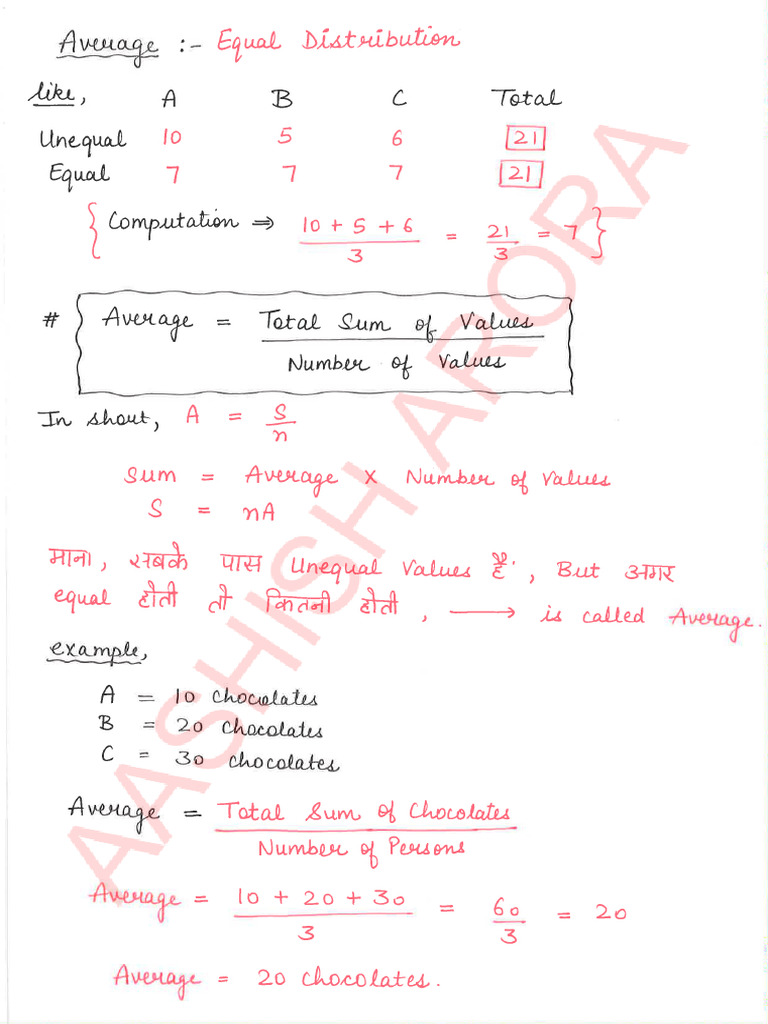 (Complete Handwritten Classnotes) Average | PDF