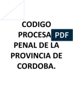 Código Procesal Penal de La Provincia de Córdoba