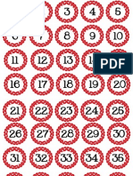 Small Circle Polka Dot Numbers Red 1-40