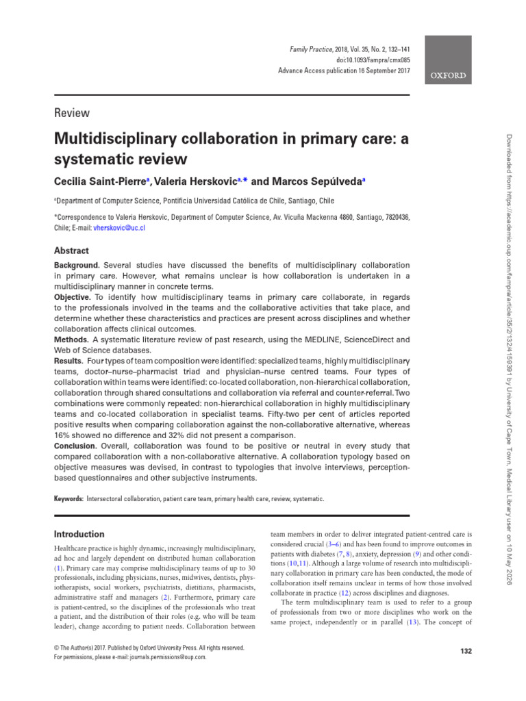 multidisciplinary care | PDF | Physical Therapy | Primary Care