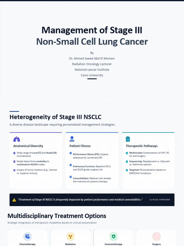 Management of Stage III Non-Small Cell Lung Cancer | PDF | Oncology ...