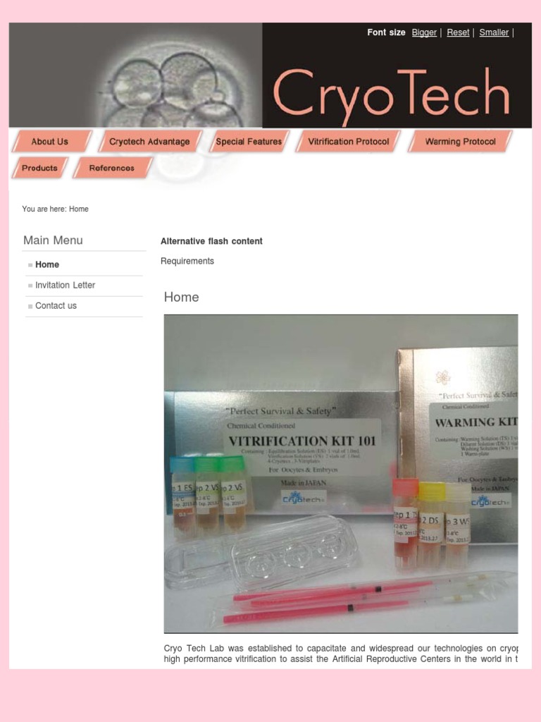 Cryotech Vitrification Solutions Overview | PDF | In Vitro ...