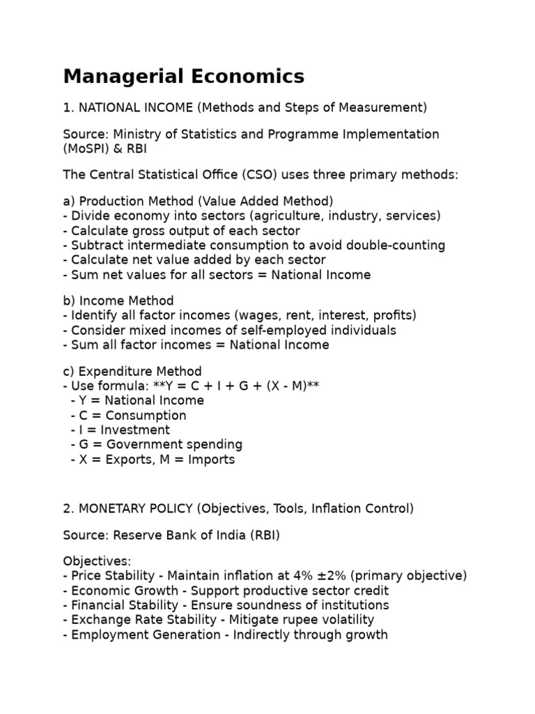 Managerial Economics | PDF | Inflation | Recession
