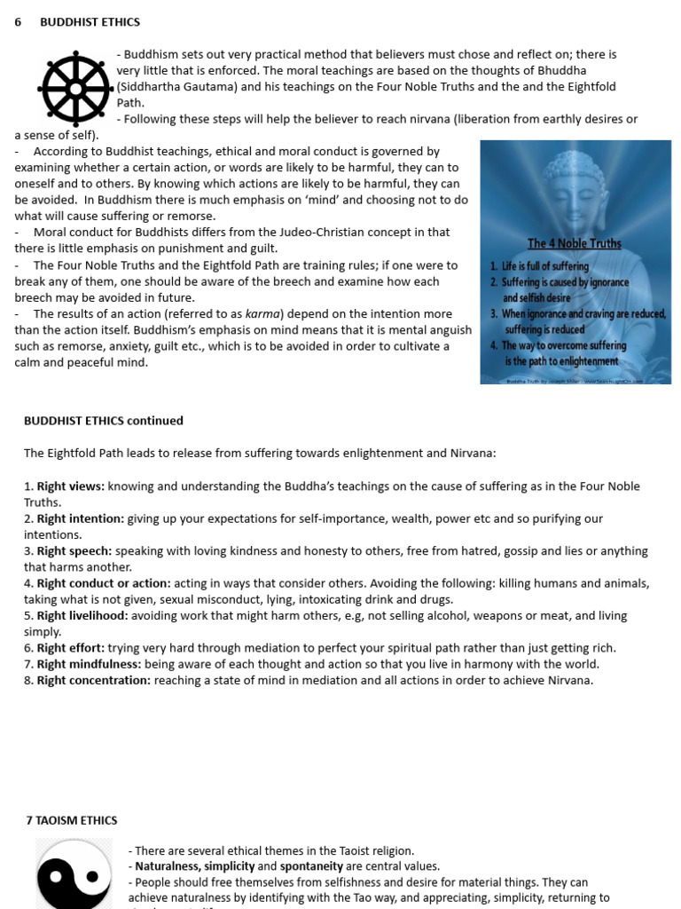 RS Grade 11 Term 2 Ethics 3 | PDF | Noble Eightfold Path | Four Noble ...