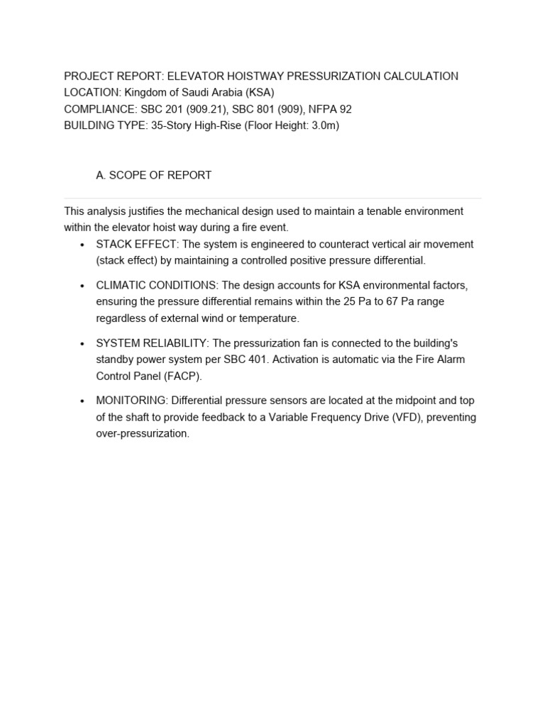 High Rise Elevator Pressurization Report | PDF | Elevator | Flow ...
