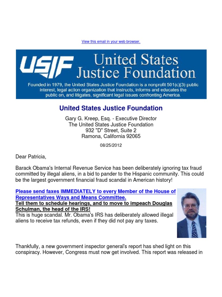 United States Justice Foundation PDF Illegal Immigration To The