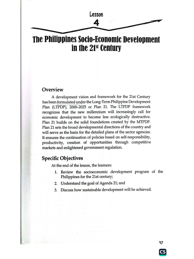 Lesson 4 - The PH Socio-economic Development in 21st Century | PDF