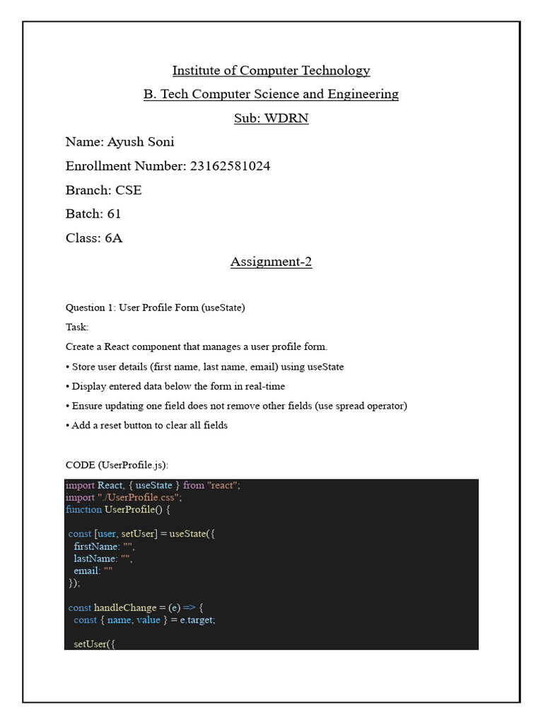 Ayush Assignment2 | PDF | Computer Science | Software