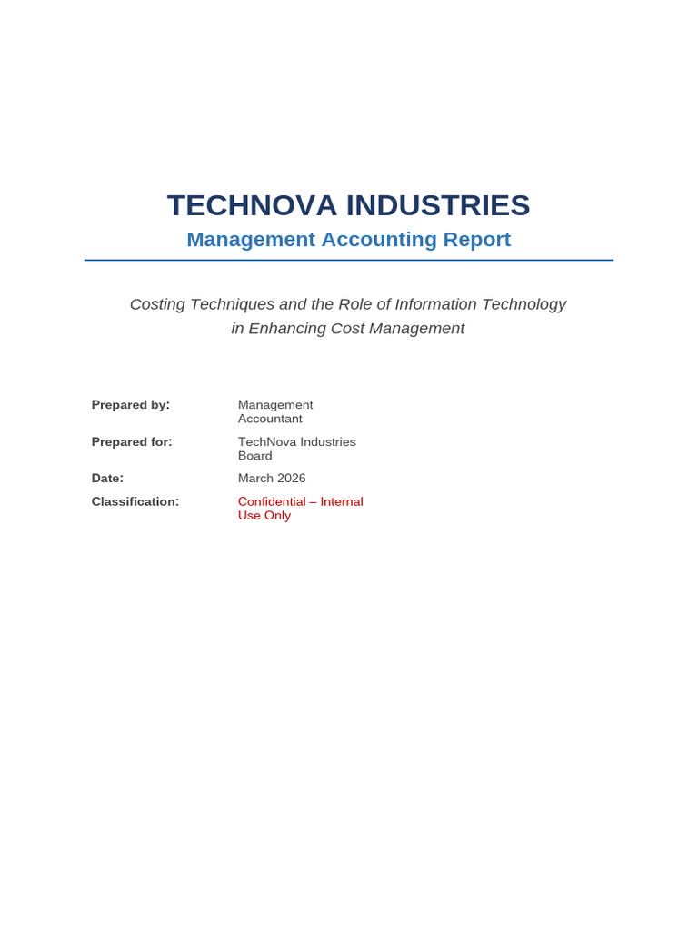 TechNova Management Report | PDF | Cloud Computing | Management Accounting
