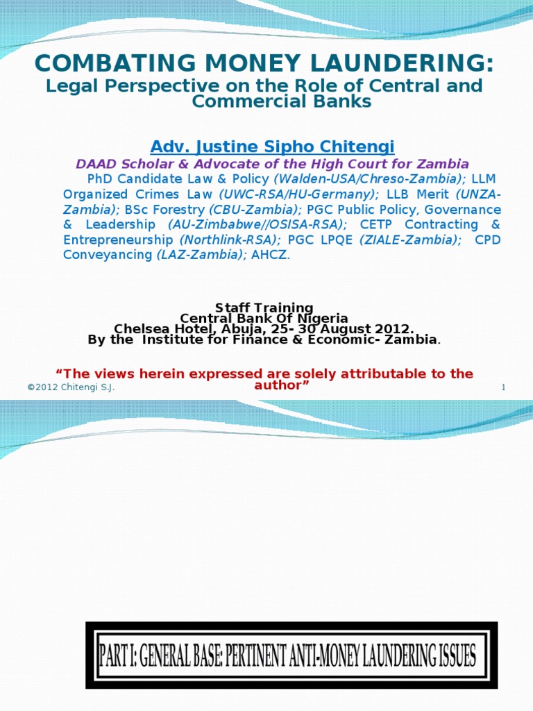 Combating Money Laundering In Nigeria A Legal Perspective On The Role Of Central And Commercial Banks Chitengi Pdf Financial Action Task Force On Money Laundering Money Laundering