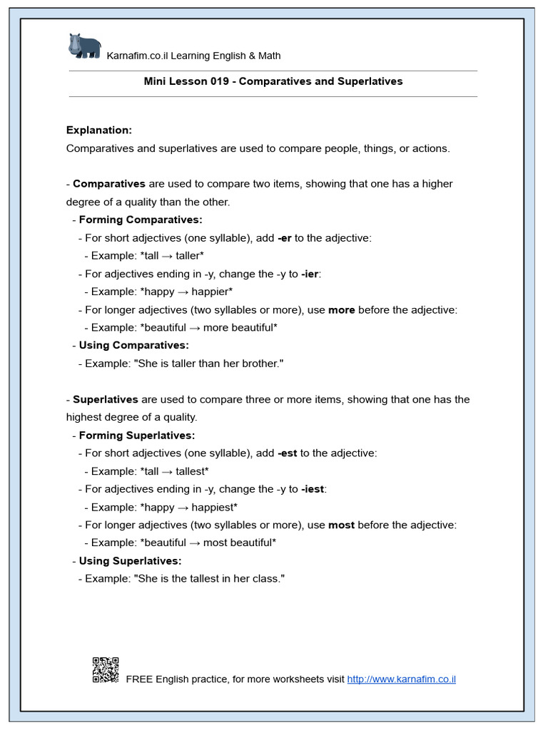 Comparatives and Superlatives | PDF | Linguistics