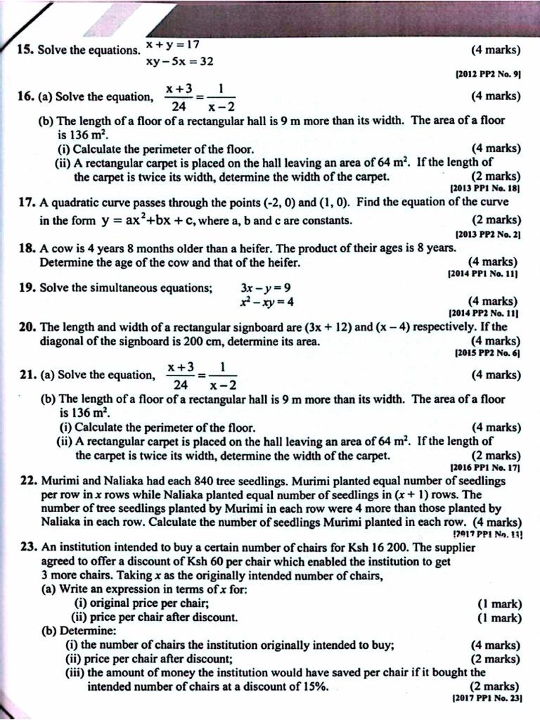 Core Mathematics Questions | PDF