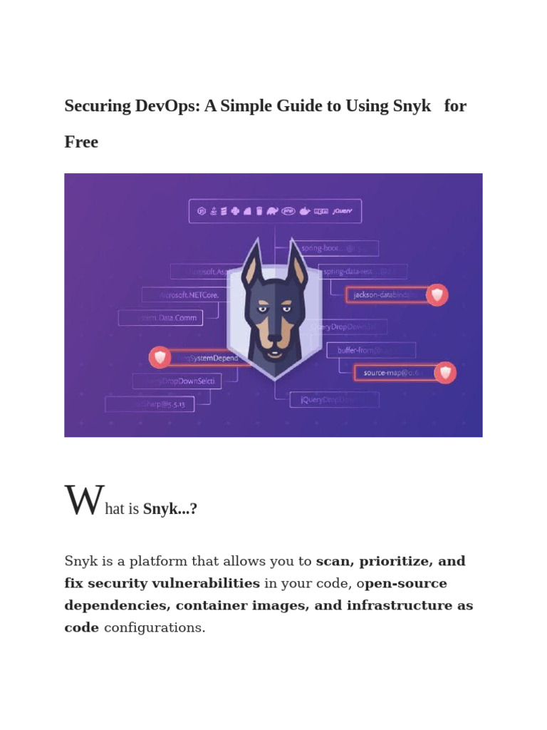 Securing DevOps with snyk | PDF | System Software | Software Development