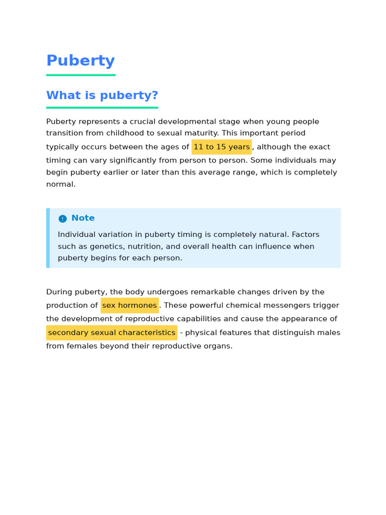 Puberty | PDF | Puberty | Body Shape