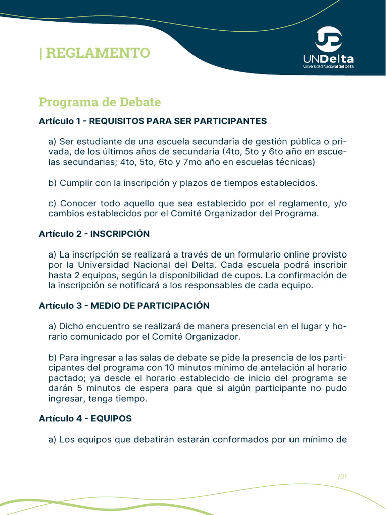 UNDelt Reglamento v2 | PDF